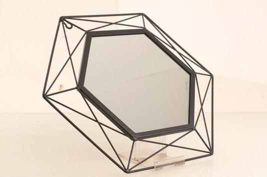 baliv Wandspiegel Industrial 43 x 37 cm Schwarz modern 6-eckig, metall Spiegel
